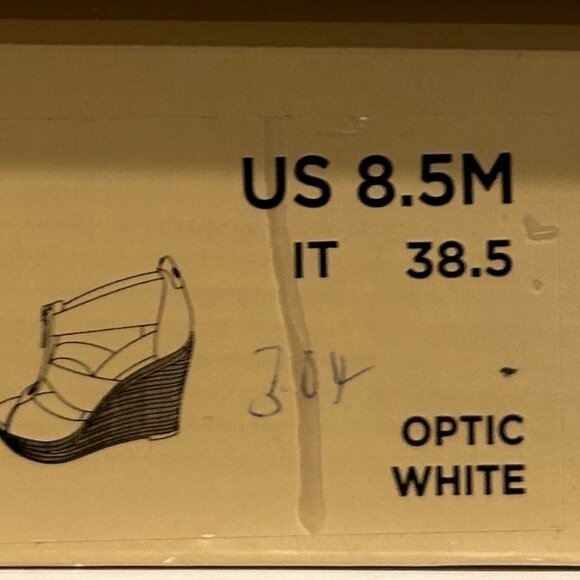 Women's Michael Kors Damita Canvas Zipper 4" Wedge Heels Optic White Size 8.5 - Picture 4 of 4